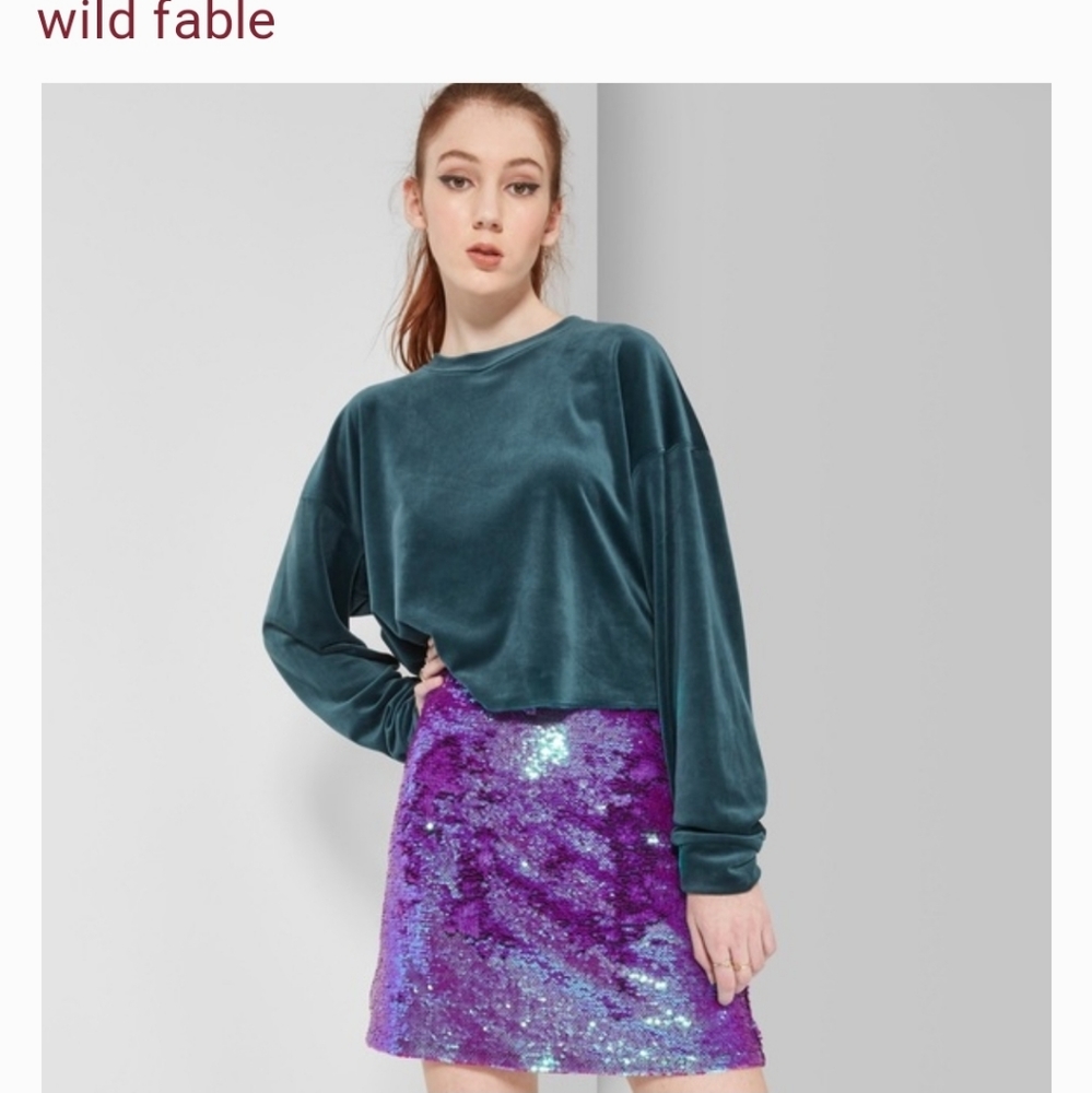 Wild Fable Purple Sequin Mini Skirt